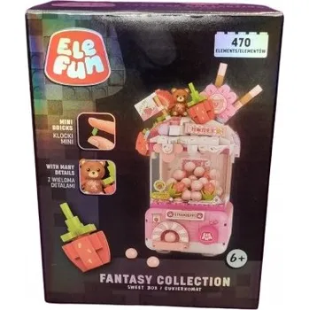 ostatní stavebnice Stavebnice na bonbóny Micro EleFun Sweet Box jahoda 470 dílů růžový