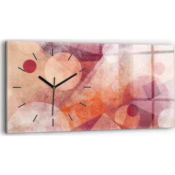 Hodiny Moderní skleněné hodiny s grafikou na zeď 60x30 cm Geometrická abstrakce