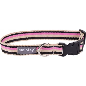 Obojek pro psa Amiplay Nastavitelný obojek Popular S Černo-růžový