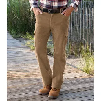 Pánské kalhoty Atlas For Men Pohodlné manšestrové kapsáče, Béžová, Velikost 52 P1130