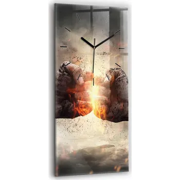 Hodiny Velké Skleněné Hodiny Tichý Mechanismus Loft Nástěnné Pěst Síla Moc 30x60