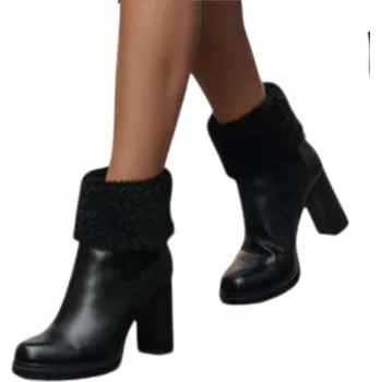 Dámská zimní obuv Dámské kotníkové boty černé ZY1311 - 38