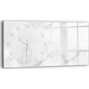 Hodiny Nástěnné hodiny kulatý dekorativní klasické kuchyňské, vodorovné 60x30 cm Mramor