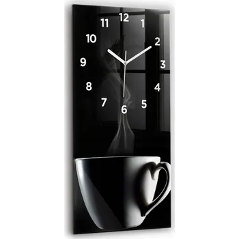 Hodiny Vertikální Skleněné Hodiny Tichý Mechanismus Loft Nástěnné Šálek kávy 30x60