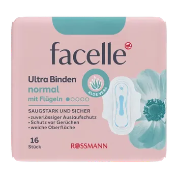 facelle Hygienické vložky Ultra Normal Ale Vera s křidélky 16 ks