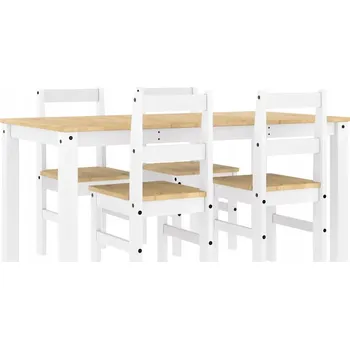 Jídelní set Jídelní set "Panama" 5 dílů, bílé masivní borovicové dřevo