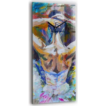 Hodiny Velké Nástěnné Hodiny Skleněné Tiché do Ložnice Malovaná Baletka