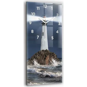 Hodiny Foto Skleněné Hodiny Nástěnné Do Moderních Interiérů Maják 30x60 cm