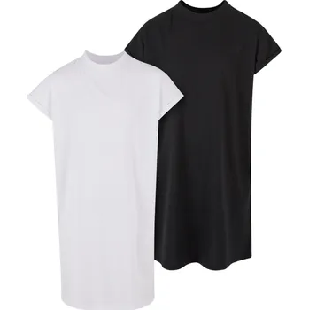 Dívčí šaty Dívčí šaty Turtle Extended Shoulder - černé+bílé Urban Classics šedá 2668693