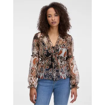 Dámská halenka Vzorovaná halenka s dlouhým rukávem Orsay černá | bílá | hnědá | světle modrá | vícebarevná 3500178