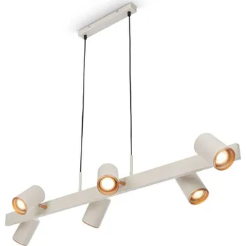 BRILONER Era závěsné svítidlo - nastavitelné, GU10 patice, 6-ramenné, světlešedá/kávová 4058064