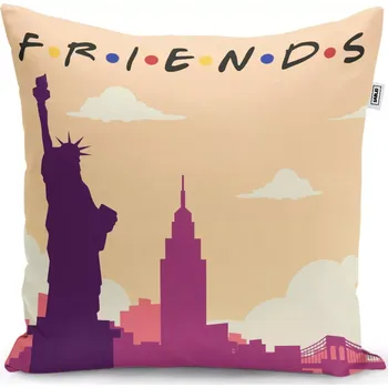 Polštář Sablio Polštář Seriál Přátelé FRIENDS Socha Svobody - 50x50 cm