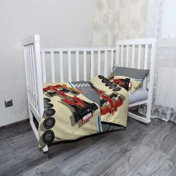 Povlečení Sablio Mikroplyšové dětské povlečení do postýlky Formule - 100x135 / 40x60