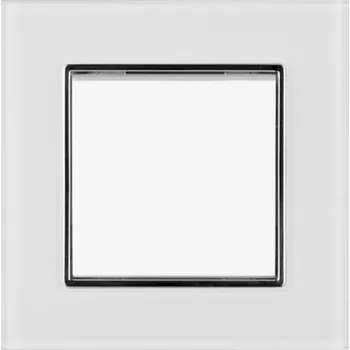 vypínač Elhard Vypínač Royal Glass Elegant č.6 s rámečkem, bílý - kompletní