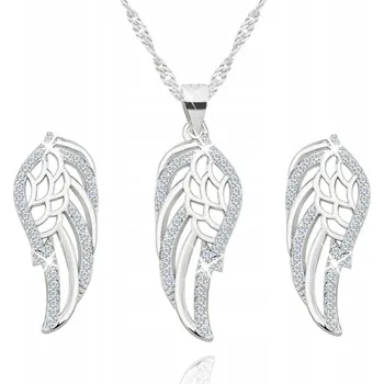 Souprava šperků STŘÍBRNÁ SADA ŠPERKŮ POVRCHOVĚ UPRAVENÁ RHODIEM - KŘÍDLA, STŘÍBRO 925