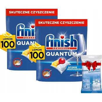 Přípravek do myčky Finish Quantum Kapsle do myčky nádobí Lemon 100 ks x2 + Dárek