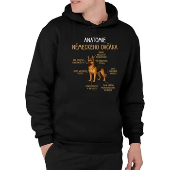 Žertovný předmět Anatomie německého ovčáka - pánská mikina s potiskem- Tričkový.cz
