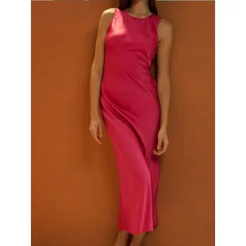 Dámské šaty Sinsay - Midi šaty - fuchsiová - 549DA-43X - 549DA-43X-XL