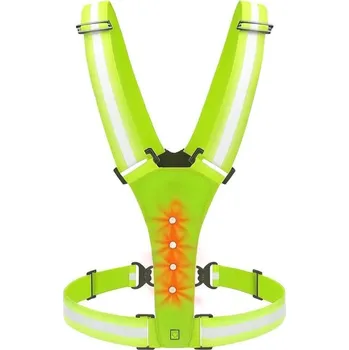 Pánská vesta BIKEFLOW LED reflexní vesta – viditelnost 360° – IPX6 – Žlutá NO SIZE