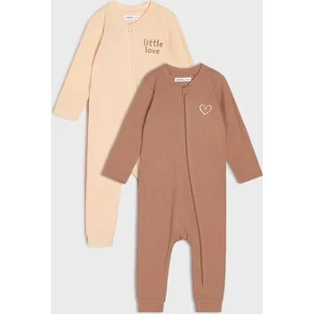 Dívčí spodní prádlo Sinsay - Sada 2 kusů bavlněných overalů - krémová - 000HH-01X - 000HH-01X-80