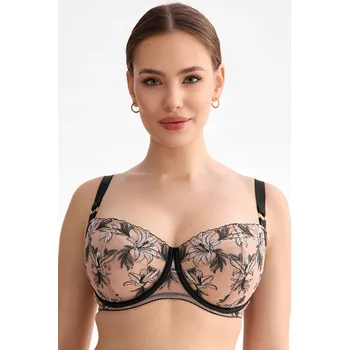 Podprsenka Ewa Bien podprsenka bardotka, balkonetka béžová velikost 80B