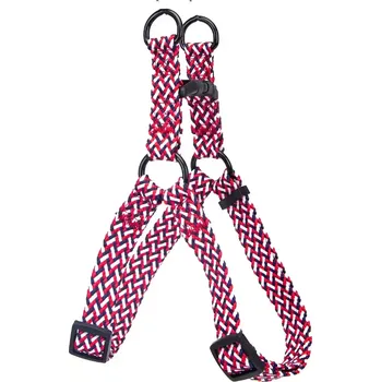 Postroj pro psa S Postroj cik cak červeno bílo modrý 20 - 40 cm