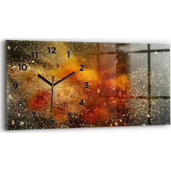 Hodiny Skleněné moderní nástěnné hodiny s potiskem 60x30 cm Abstrakce s kořením