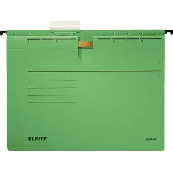 Závěsné desky s rychlovazačem Leitz Alpha - zelené, 25 ks