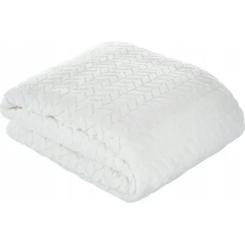 Přehoz na lůžko Přehoz na křeslo CINDY z mikrovlákna 70x160 cm, krémový, vzor rybí kost, slonová kost