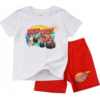 Chlapecké pyžamo CHLAPECKÉ PYŽAMO KRÁTKÝ RUKÁV šortky červené BLAZE MEGA STROJE 128 D010G