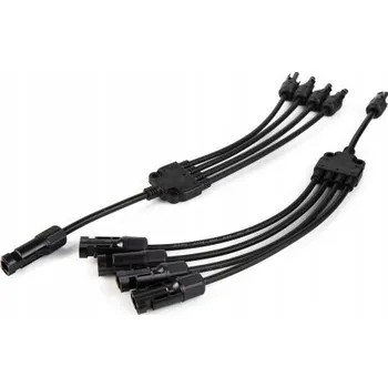 Bezpečnostní kamera MC4 KONEKTOR ČTYŘNÁSOBNÝ PARALELNÍ SPOJKA IP67 + -