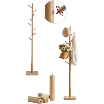 Věšák Stojanový věšák dřevěný Songmics, béžové odstíny