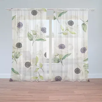 Záclona Sablio Záclony Bílé sasanky: 2ks 150x250cm