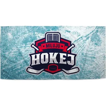 Osuška Sablio Ručník Miluju hokej - 50x100 cm