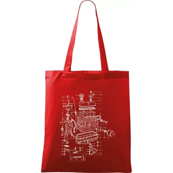 Nákupní taška Motor škoda 105-136 - Taška bavlněná - 42 x 38 cm ( Červená )