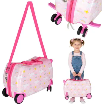 Dětský cestovní kufr na kolečkách, příruční zavazadlo jednorožec