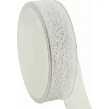 Stuha Pavučinová dekorační stuha 25 mm x 20 m bílá
