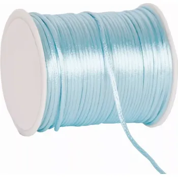 Stuha Saténová šnůrka 2 mm x 100 m světle modrá