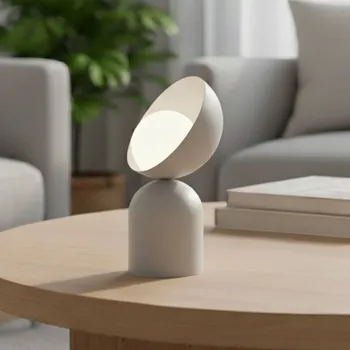 Lampička EMIBIG LIGHTING Stolní lampa Boto LN1, šedá, ocel/sklo, výška 31 cm, G9 - Ø skleněná koule 10 cm, podstavec – Ø 11 cm, výška 14 cm šedá, opálová 1 x 8 W LED - Doprava zdarma