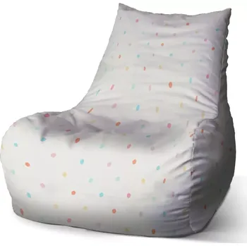Sedací pytel Sablio Sedací vak Bean Barevné tečky na béžové - 100 x 90 x 45 cm