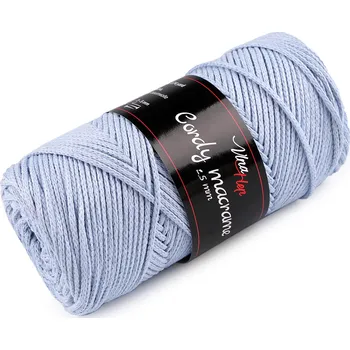 Příze Pletací příze Cordy Macrame 250 g, střední, 6 (8422) modrá ledová