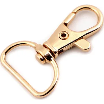 Kovová karabina otočná, průvlek 18 mm, malé, 4 růžové zlato