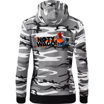 Dámská mikina No ty wago - Dámská mikina trendy zipper s kapucí - XS ( Šedý maskáč )