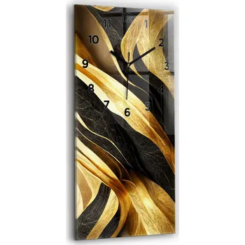 Hodiny Skleněné hodiny s obrazem, tichý mechanismus, nástěnné, styl loft, Elegantní abstrakce 30x60 cm