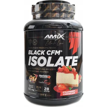 Protein Protein Syrovátkový izolát Amix Black CFM Isolate prášek 1000 g jahodový sýrový koláč