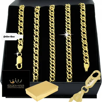 Řetízek ZLATÝ PÁNSKÝ ŘETÍZEK ROMBO PLNÝ RYZOSTI 925/585 POZLÁCENÝ 55cm/5,5mm DÁREK