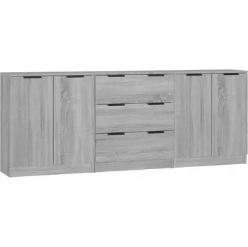 Komoda Komoda se 3 zásuvkami, šedý dub sonoma, dřevotříska