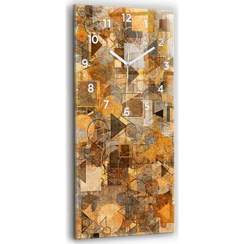 Hodiny Skleněné nástěnné hodiny do moderního interiéru Geometrické tvary 30x60 cm