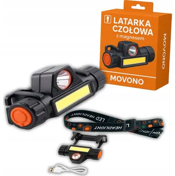 Čelovka ČELOVKA COB LED 4v1 S MAGNETEM USB AKUMULÁTOR AKUMULÁTOR REŽIMY
