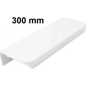 Nábytková úchytka hranová zaoblená C12 R9 bílá matná délka 300 mm